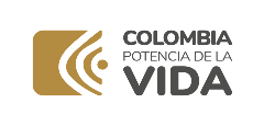 Logo de Colombia Potencia de la Vida con imagen símbolo en color dorado