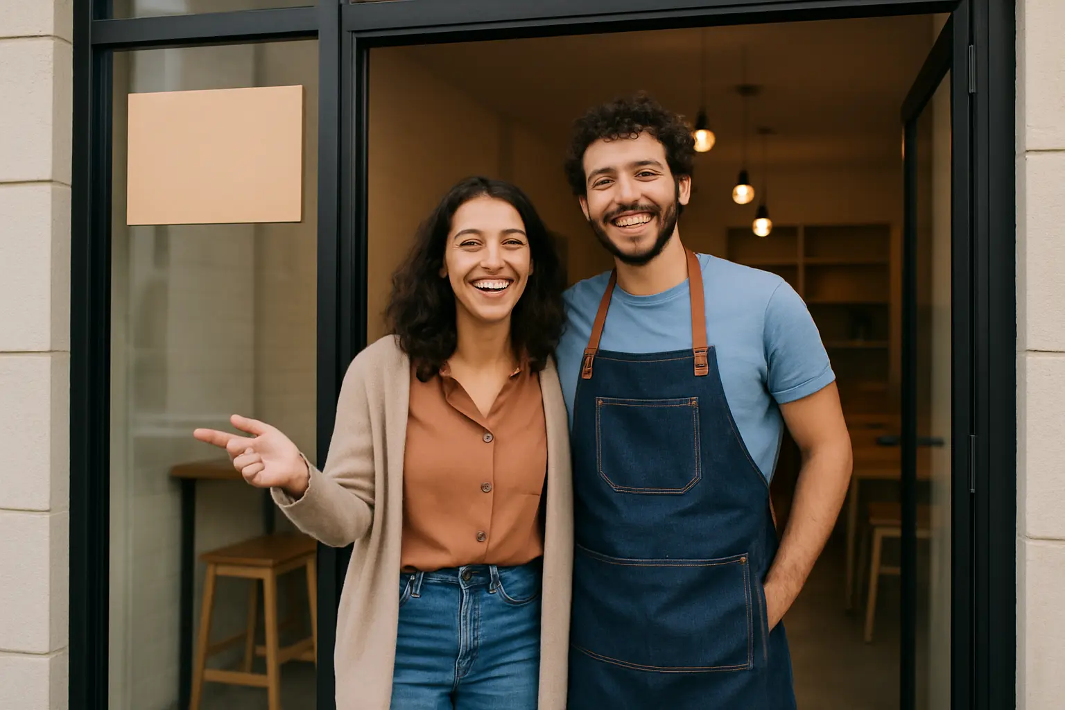 un panadero y una clienta