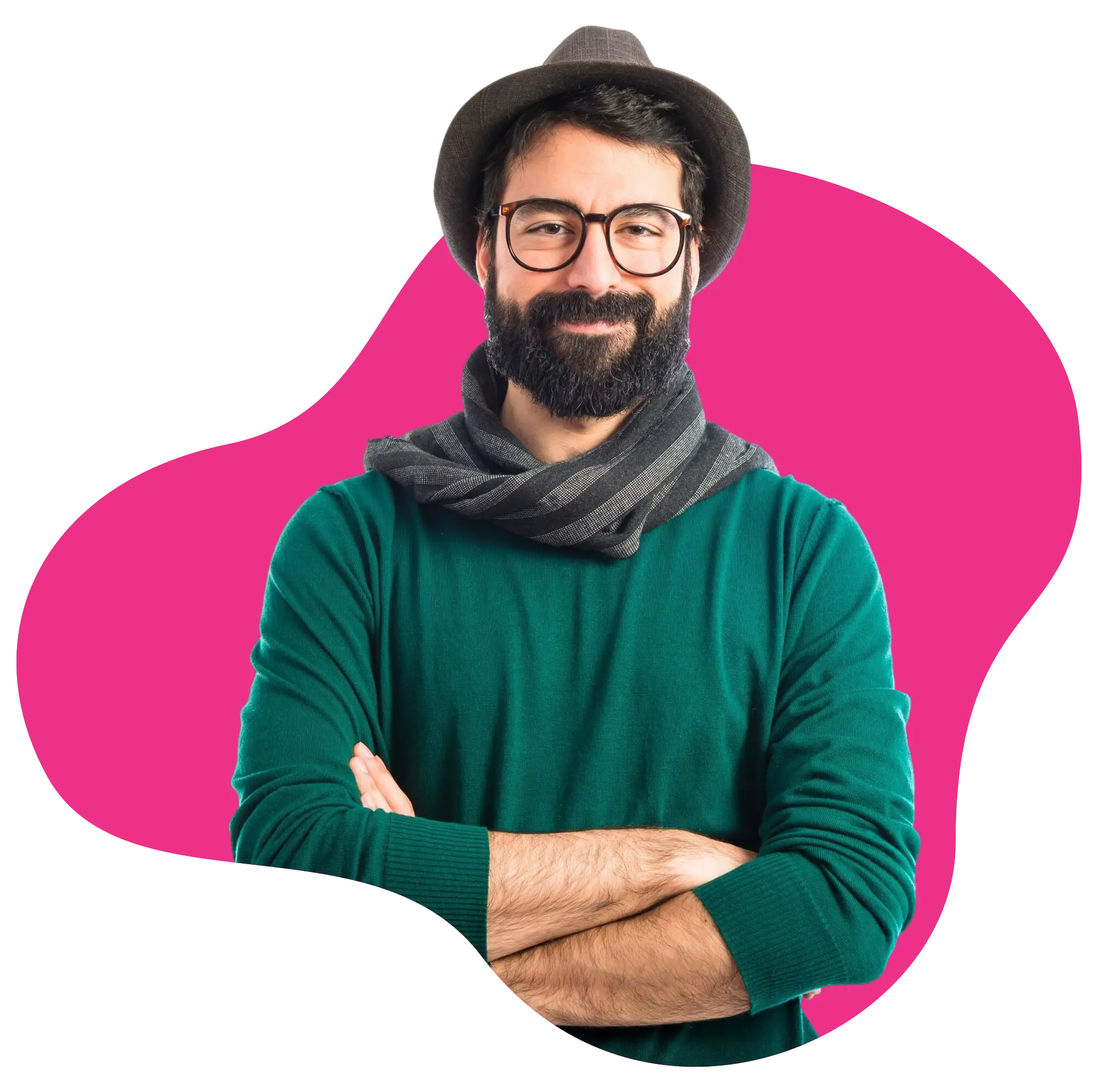 Hombre  de brazos cruzados