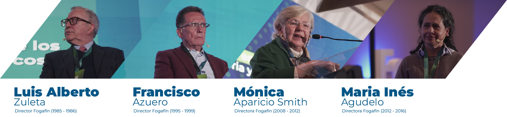 Montaje con fotografías y nombres de exdirectores de Fogafín