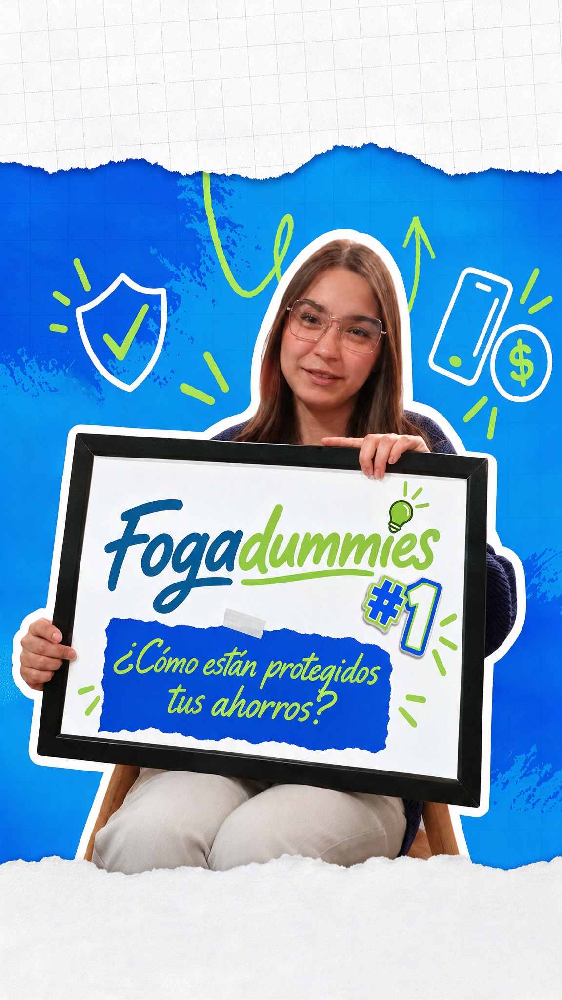 iconos financieros, una persona, tablero